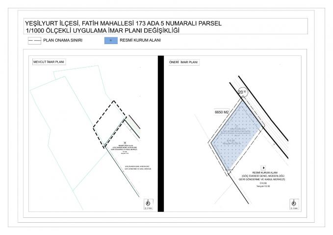 Fatih Mahallesi 173 ada 5 parsel numaralı taşınmaza ait uygulama imar planı değişikliği