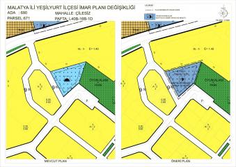 Çilesiz Mahallesi 690 ada 671 parsel numaralı taşınmaza ait uygulama imar planı değişikliği